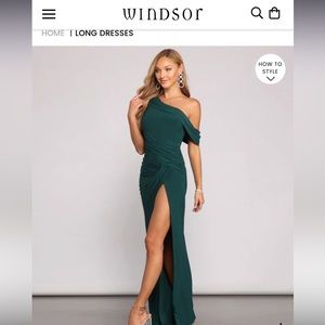 Green maxi dress - off shoulder